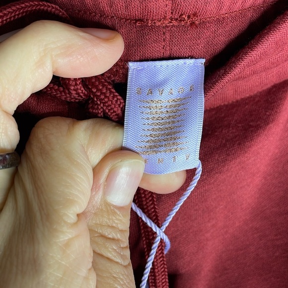 Savage x Fenty Xssential Rolled Cuff Jogger Size XL Fleece Red Elastic Waistband - Picture 5 of 9